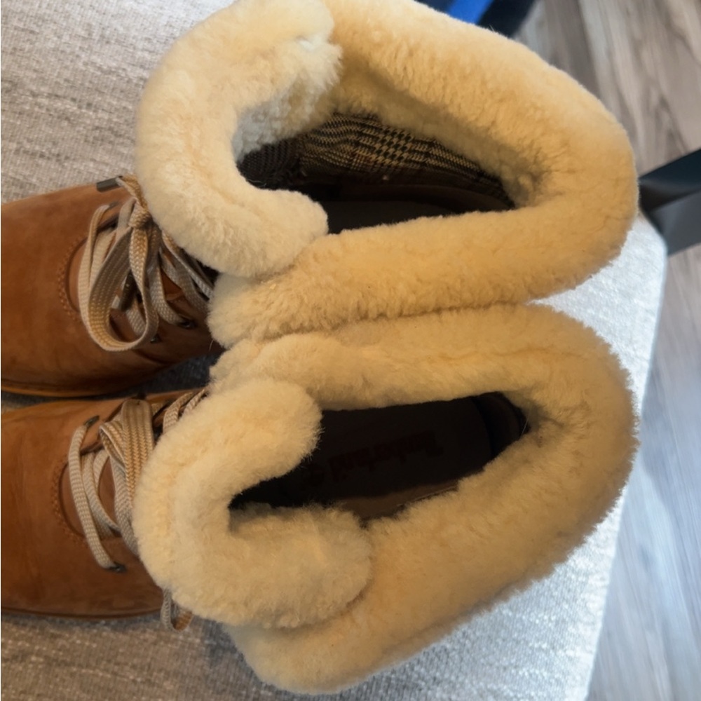 Timberland Women's Brown Heeled Boots with Shearling - Picture 5 of 7